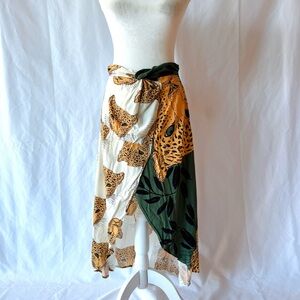 Leopard Print Wrap Midi Skirt - Tennis (Colombian brand).